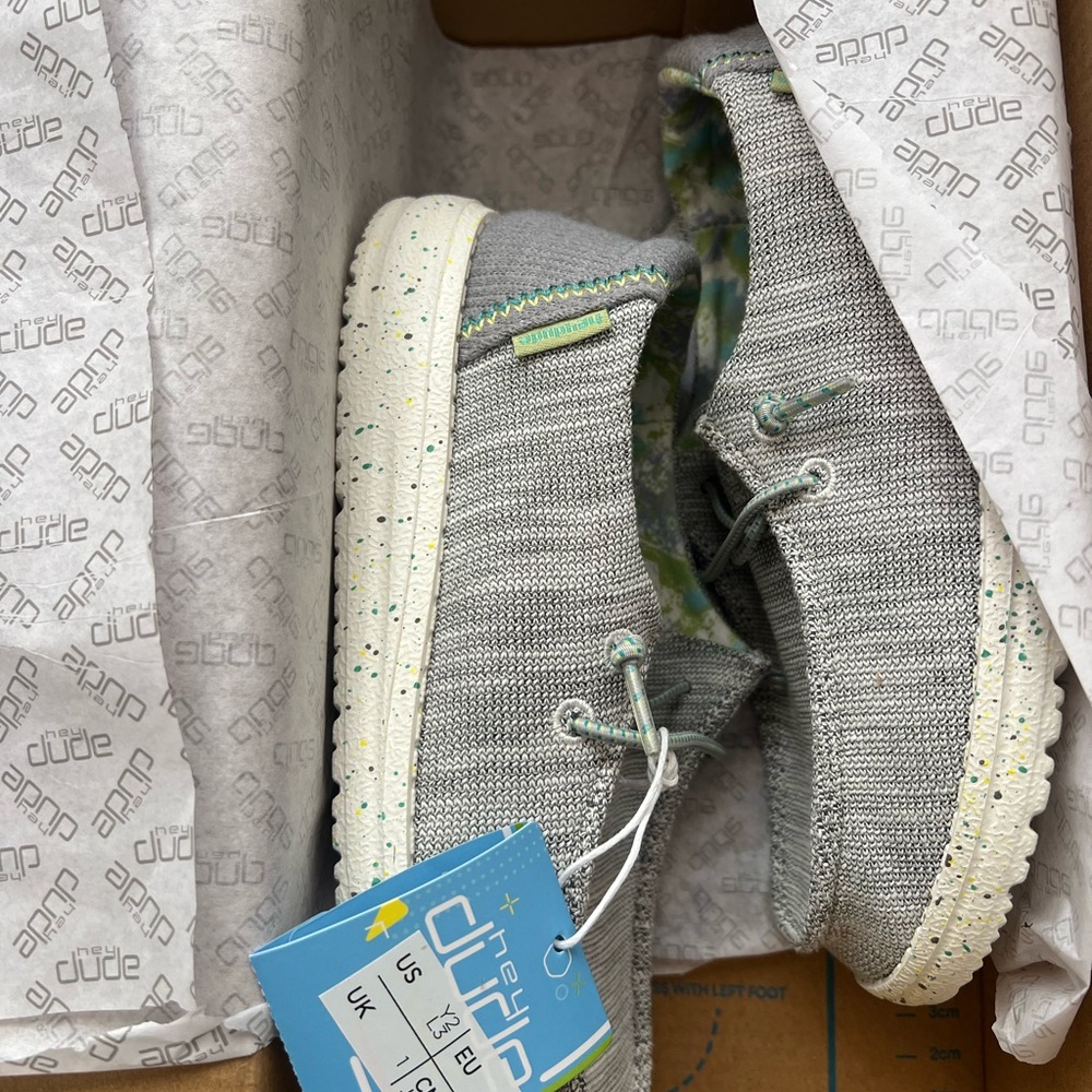NWT Hey Dude Kids Gray Sneakers